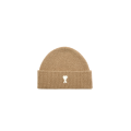 Bonnet maille laine alpaga beige cœur blanc