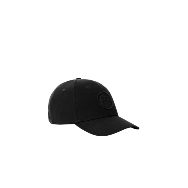 Casquette STONE ISLAND en coton noir avec logo Compass brodé