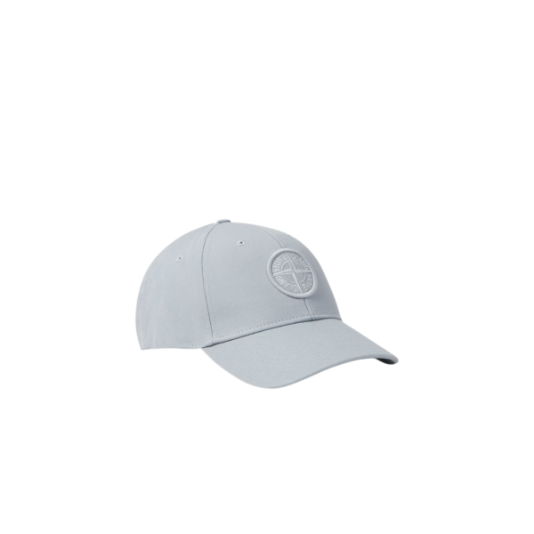 Casquette STONE ISLAND en coton gris cendré avec logo Compass brodé