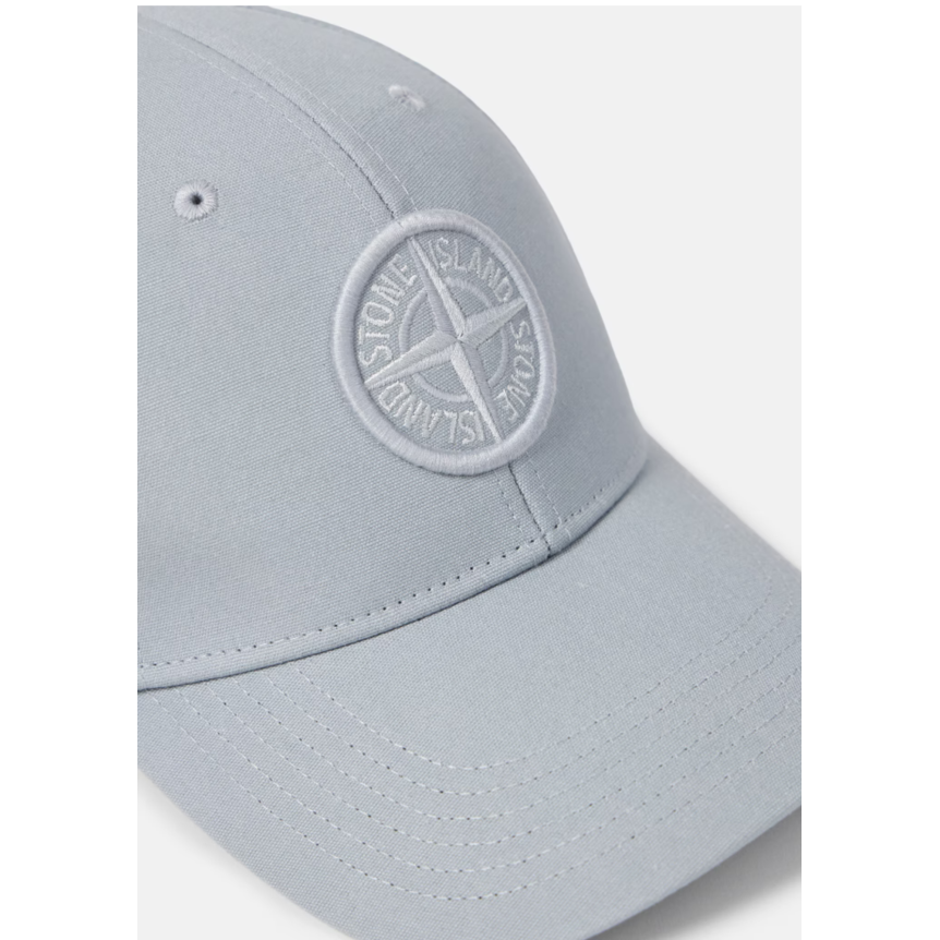 Casquette STONE ISLAND en coton gris cendré avec logo Compass brodé
