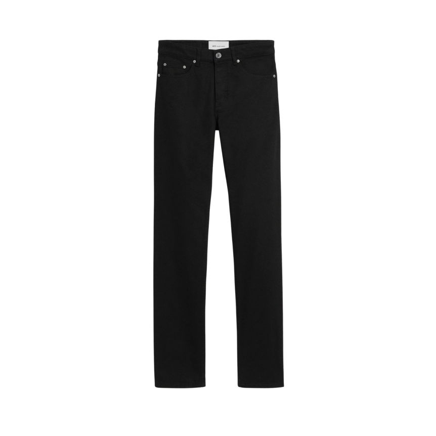 Jean AMI Paris coupe classique en denim brut de coton noir