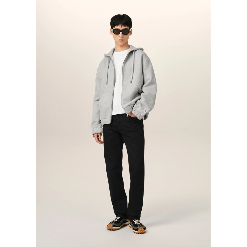 Jean AMI Paris coupe classique en denim brut de coton noir
