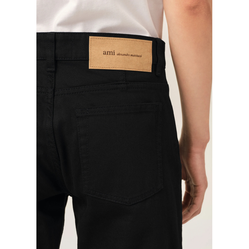 Jean AMI Paris coupe classique en denim brut de coton noir