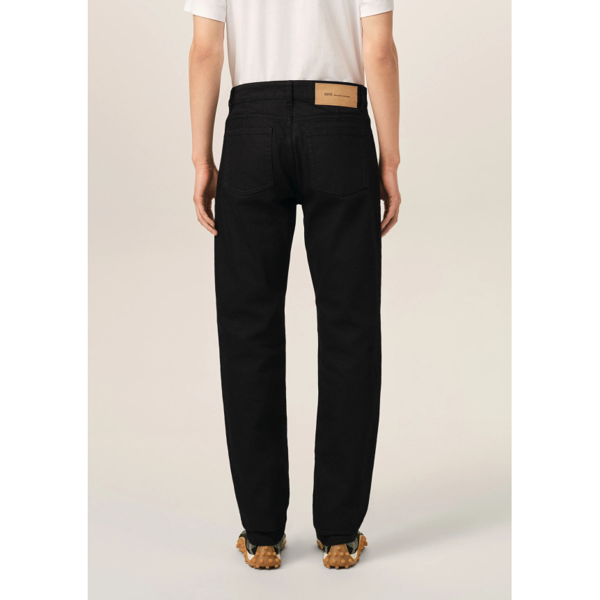 Jean AMI Paris coupe classique en denim brut de coton noir