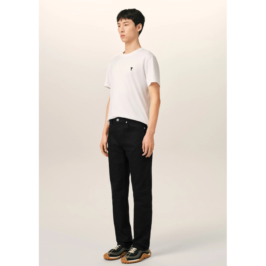 Jean AMI Paris coupe classique en denim brut de coton noir