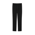 Pantalon droit laine vierge noire taille elastique