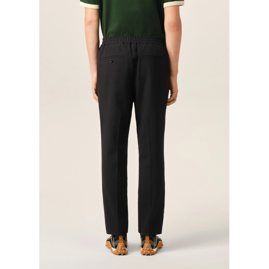 Pantalon droit AMI Paris laine vierge noire taille elastique