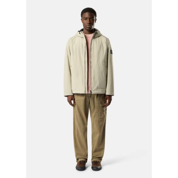 Veste zippée à capuche STONE ISLAND coupe vent Shell primaloft beige