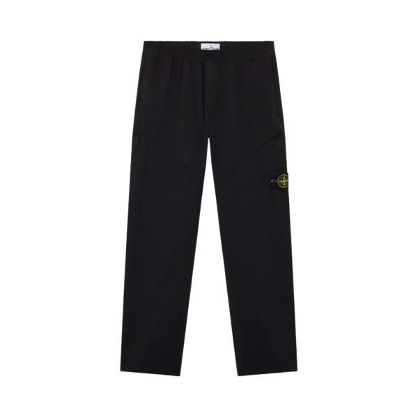 Pantalon technique STONE ISLAND regular coton stretch noir poche zippée