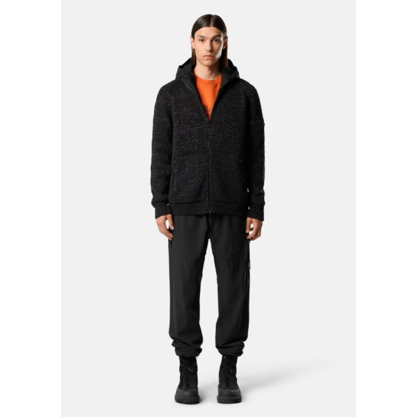 Pantalon technique STONE ISLAND regular coton stretch noir poche zippée