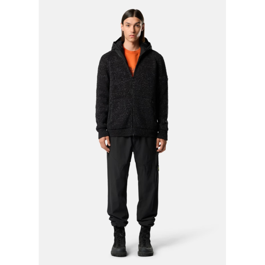 Pantalon technique STONE ISLAND regular coton stretch noir poche zippée