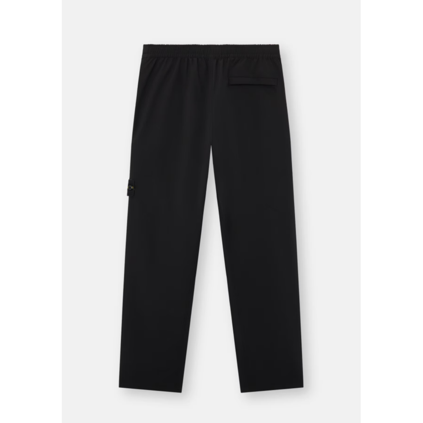 Pantalon technique STONE ISLAND regular coton stretch noir poche zippée