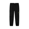 Pantalon cargo regular coton noir cordon de serrage à la taille