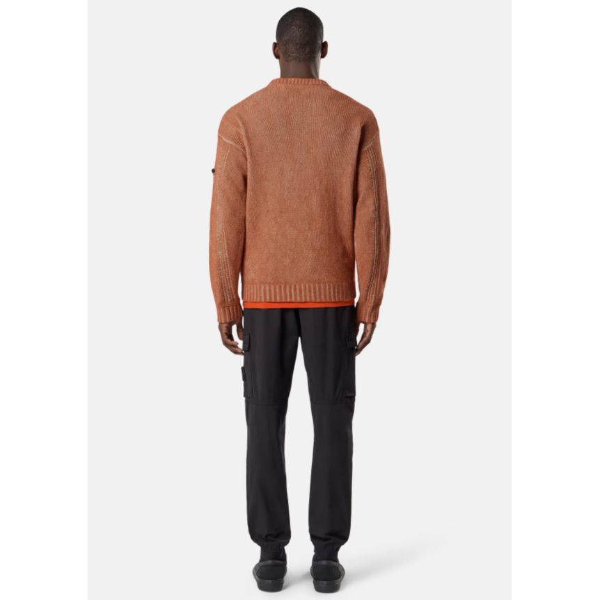 Pantalon cargo STONE ISLAND regular coton noir cordon de serrage à la taille