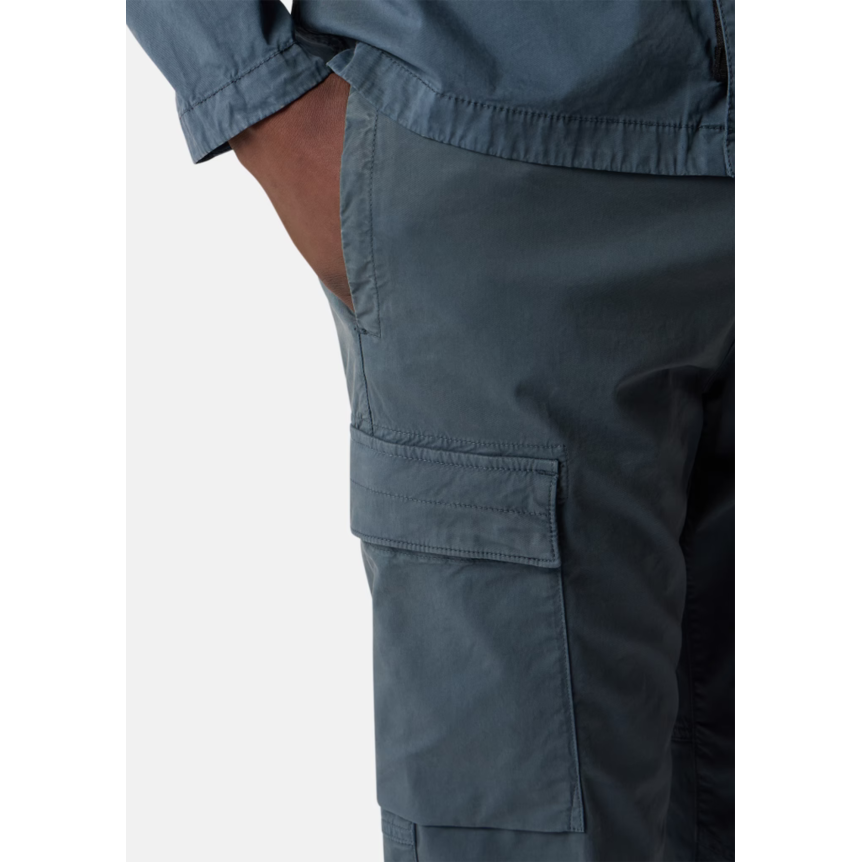 Pantalon STONE ISLAND cargo regular sergé coton extensible bleu ardoise