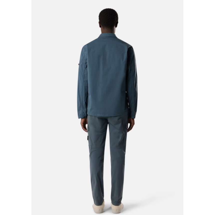 Pantalon STONE ISLAND cargo regular sergé coton extensible bleu ardoise