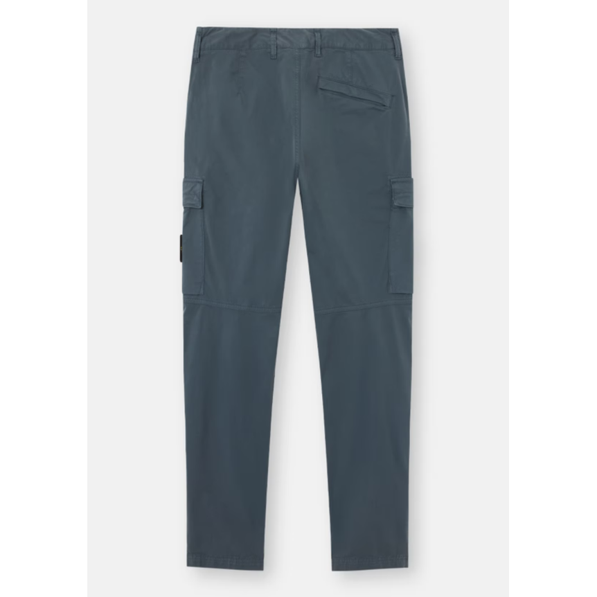 Pantalon STONE ISLAND cargo regular sergé coton extensible bleu ardoise
