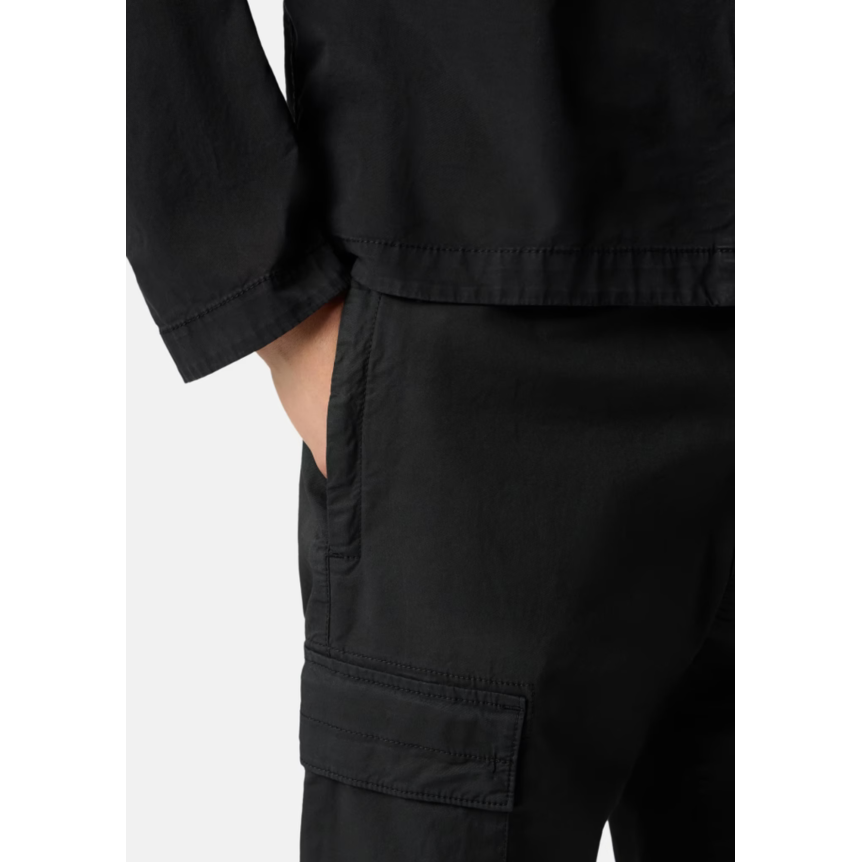 Pantalon cargo STONE ISLAND regular sergé coton extensible noir