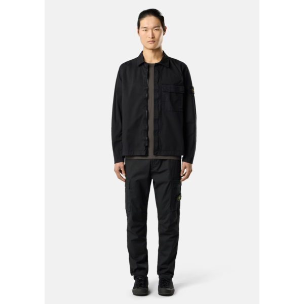 Pantalon cargo STONE ISLAND regular sergé coton extensible noir