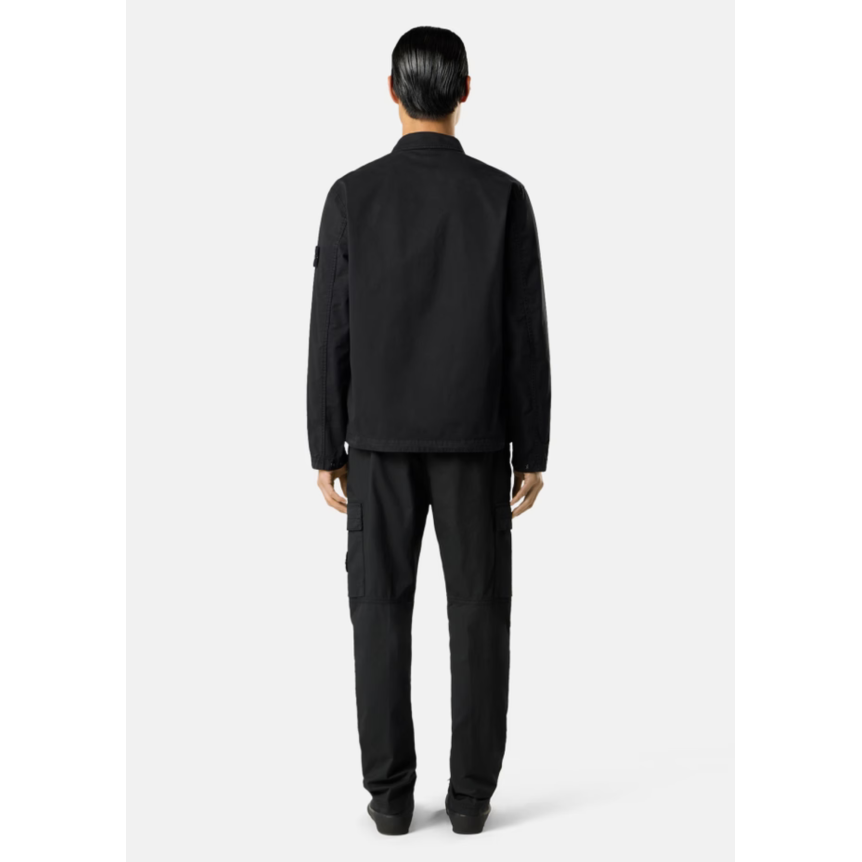 Pantalon cargo STONE ISLAND regular sergé coton extensible noir