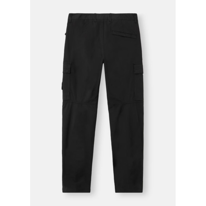 Pantalon cargo STONE ISLAND regular sergé coton extensible noir