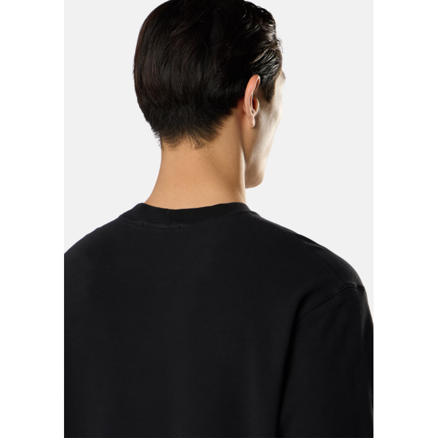 Sweat shirt STONE ISLAND col rond molleton de coton noir logo noir Ghost collection