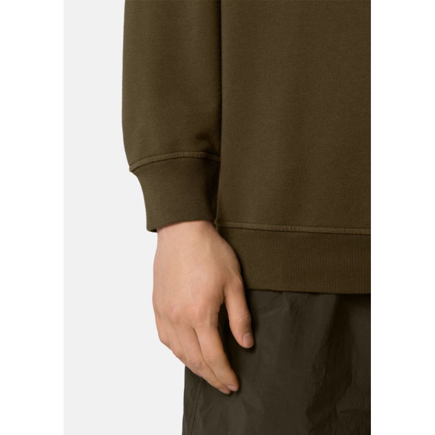 Sweat shirt STONE ISLAND col rond molleton de coton vert kaki logo kaki Ghost collection