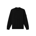 Pull col rond laine mérinos vierge noir logo noir Ghost Collection