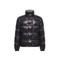 Doudoune courte Brendola nylon laquée noir logo gomme blanc
