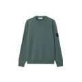 Pull col rond laine vierge agneau vert océan
