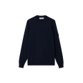 Pull col rond laine vierge agneau bleu marine