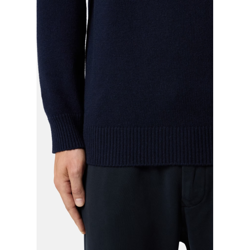 Pull col rond STONE ISLAND laine vierge agneau bleu marine