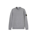 Pull col rond laine vierge agneau gris chiné