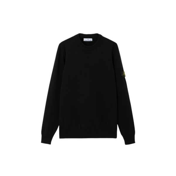 Pull col rond STONE ISLAND laine vierge agneau noir