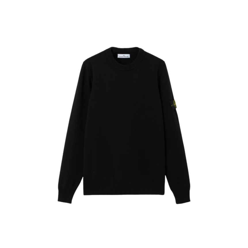 Pull col rond STONE ISLAND laine vierge agneau noir