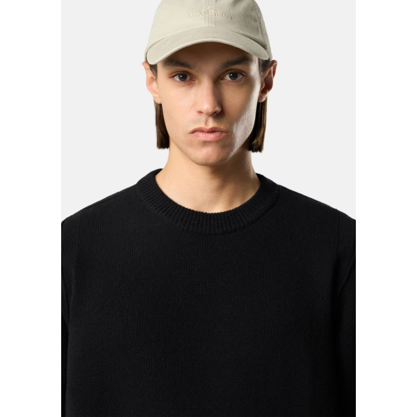 Pull col rond STONE ISLAND laine vierge agneau noir