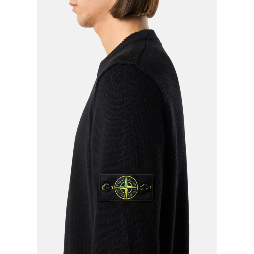 Pull col rond STONE ISLAND laine vierge agneau noir