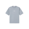 T-shirt col rond manche courte jersey de coton gris cendré broderie imprimé "Archivio"