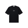 T-shirt col rond manche courte jersey de coton noir broderie imprimé "Archivio"