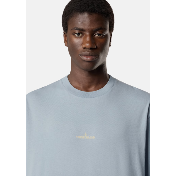T-shirt col rond STONE ISLAND en jersey de coton bio gris imprimé "désert"