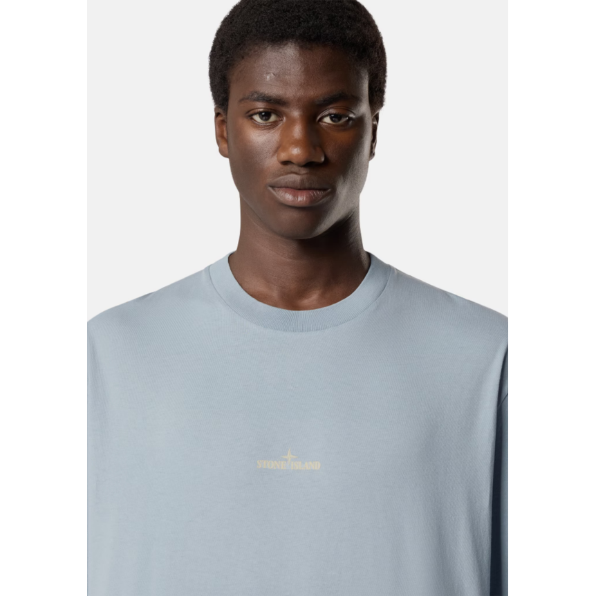 T-shirt col rond STONE ISLAND en jersey de coton bio gris imprimé "désert"
