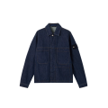 Blouson Veste coach boutonnée denim coton bleu indigo