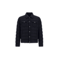Surchemise veste boutonnée laine viscose bleu marine flanelle matelassée