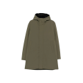 Parka longue à capuche doublée fourrure nylon mat kaki