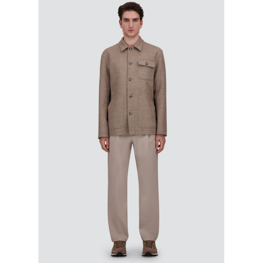 Surchemise veste boutonnée HERNO laine mérinos beige chiné