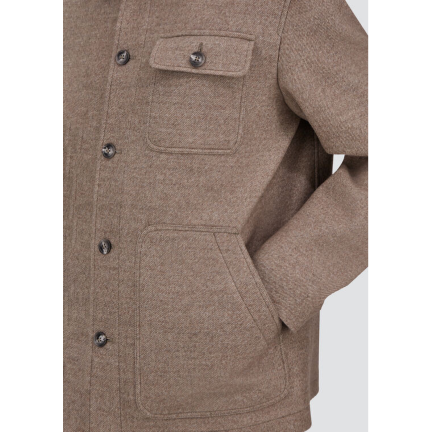 Surchemise veste boutonnée HERNO laine mérinos beige chiné