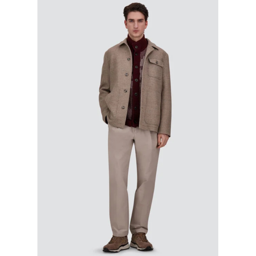 Surchemise veste boutonnée HERNO laine mérinos beige chiné