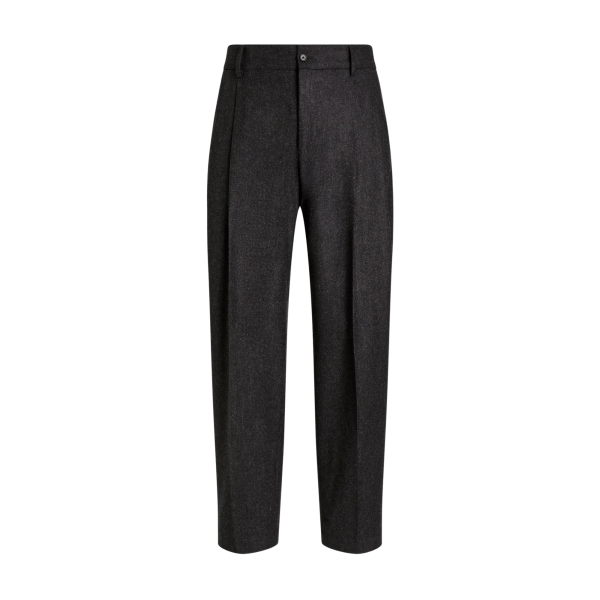Pantalon DOLCE & GABBANA flanelle laine vierge gris anthracite double pli