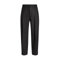 Pantalon flanelle laine vierge gris anthracite double pli