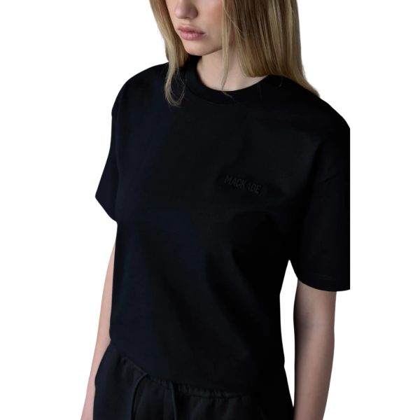 T-shirt col rond MACKAGE Tee-R coton bio noir logo gomme
